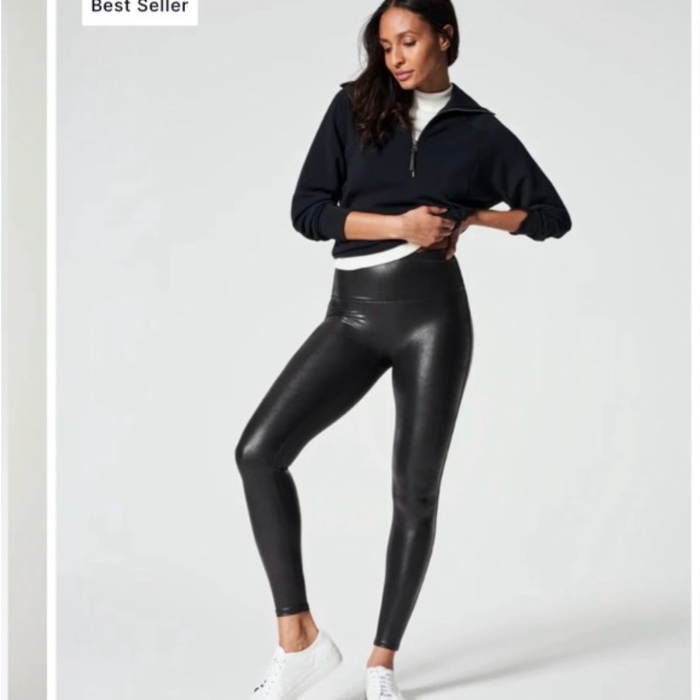 SPANX Faux Leather Leggings size medium